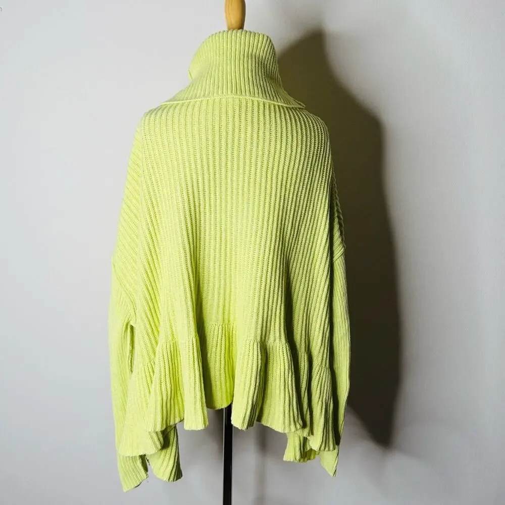 Free People Key Lime Layer Cake Oversized Peplum Sweater